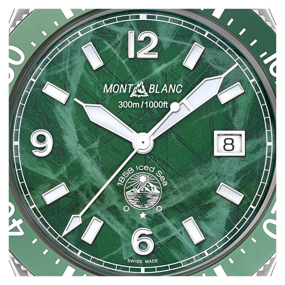 Montblanc 1858 Iced Sea Green Dial Steel Bracelet Watch