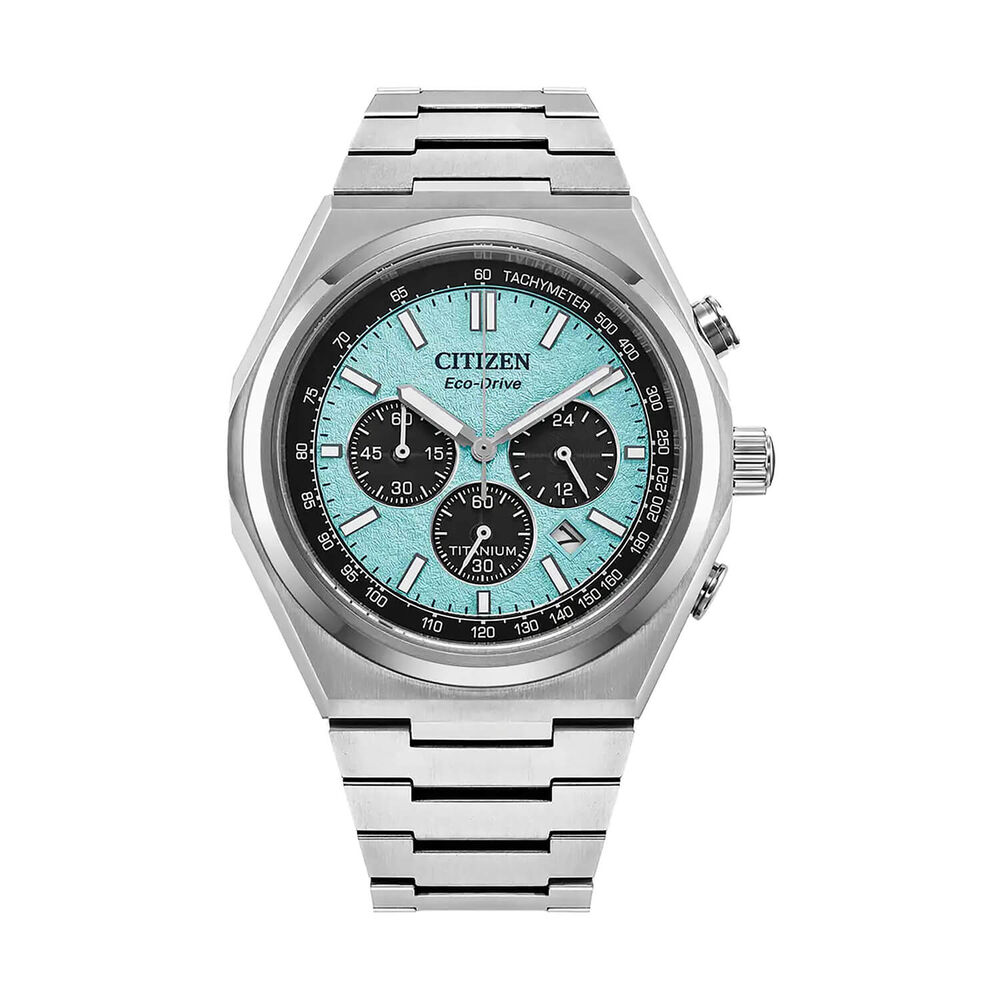 Citizen Zenshin Chrono Super Titanium™ 42mm Blue Dial Bracelet Watch