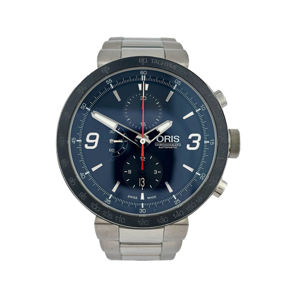 Pre-Owned Oris TT1 Chronograph 45mm Black Dial Steel Bracelet Watch image number 0