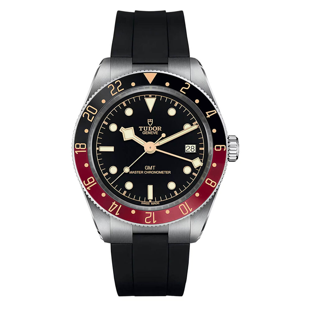 TUDOR Black Bay 58 GMT 39mm Dial Black & Burgundy Bezel Rubber Strap Watch image number 0