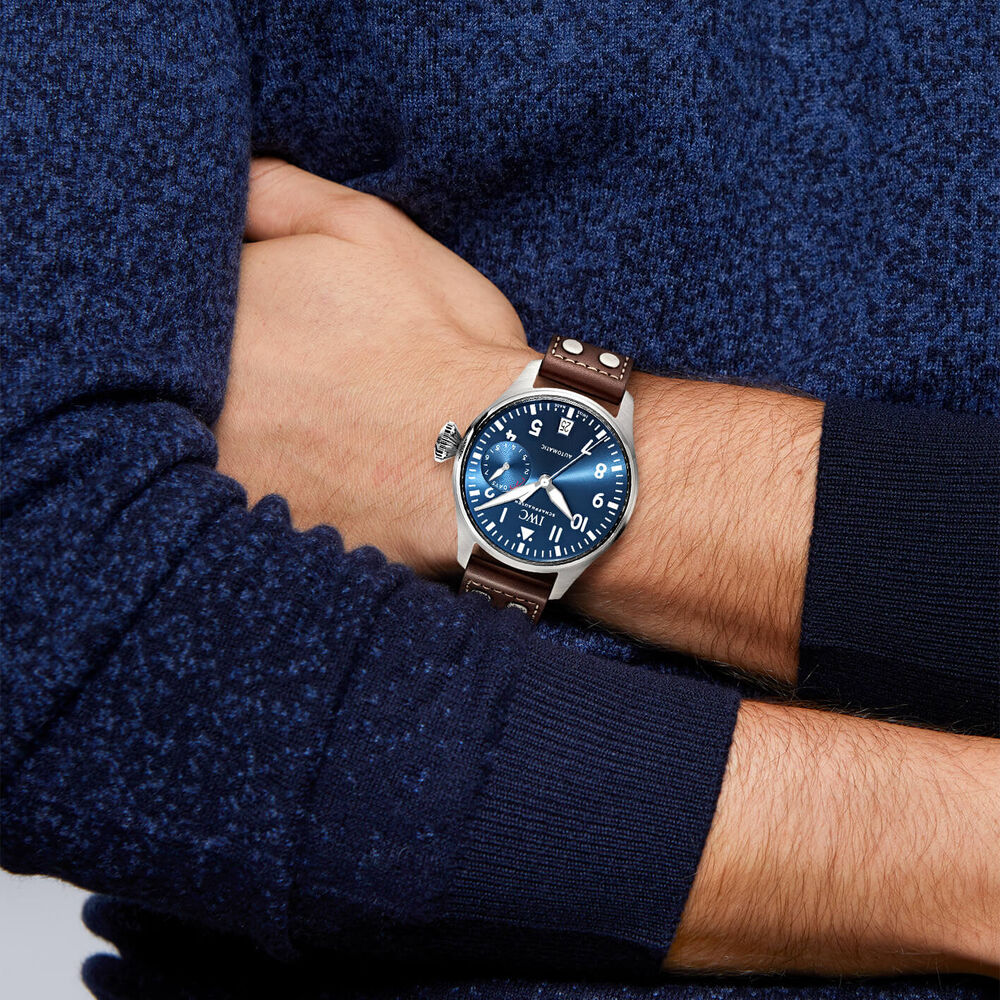 IWC Schaffhausen Big Pilot's Watch Edition “Le Petit Prince” Blue Dial Brown Strap Watch image number 6