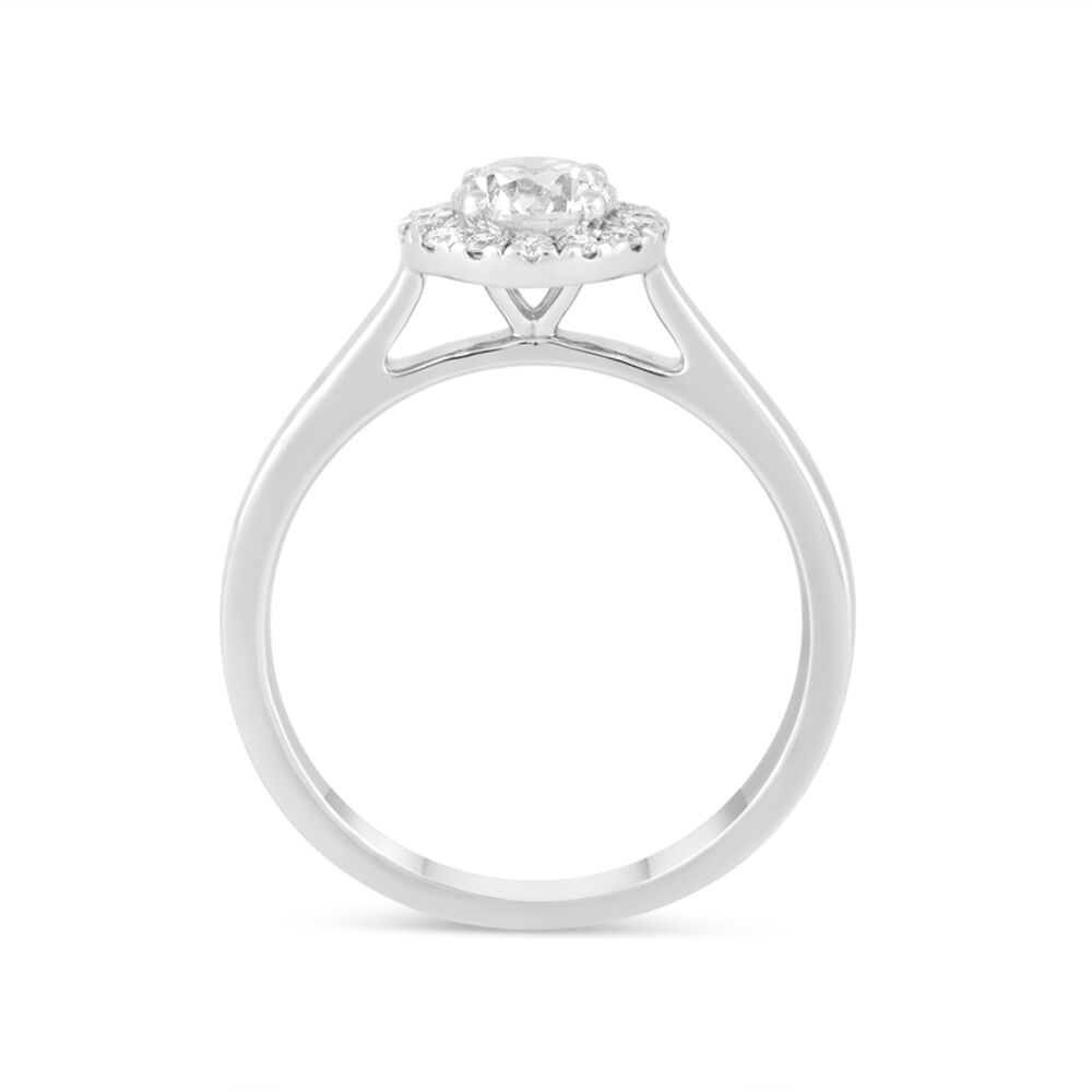 Timeless Diamonds Platinum 0.80 carat diamond halo engagement ring image number 2