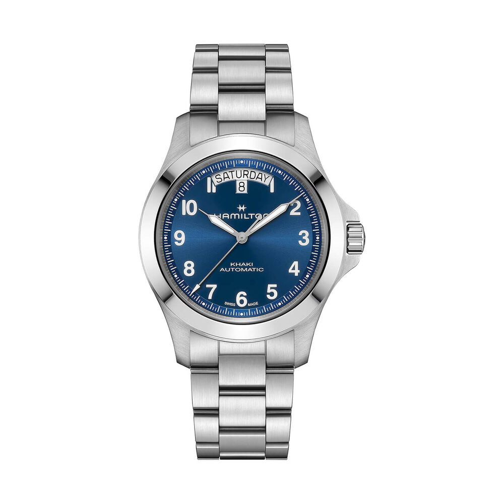 Hamilton Khaki Field King Day-Date 40mm Blue Dial Steel Bracelet Watch