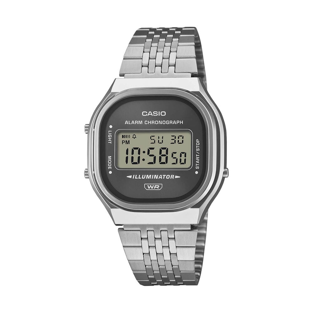 Casio Vintage 39x36.8mm Grey Dial Steel Bracelet Watch