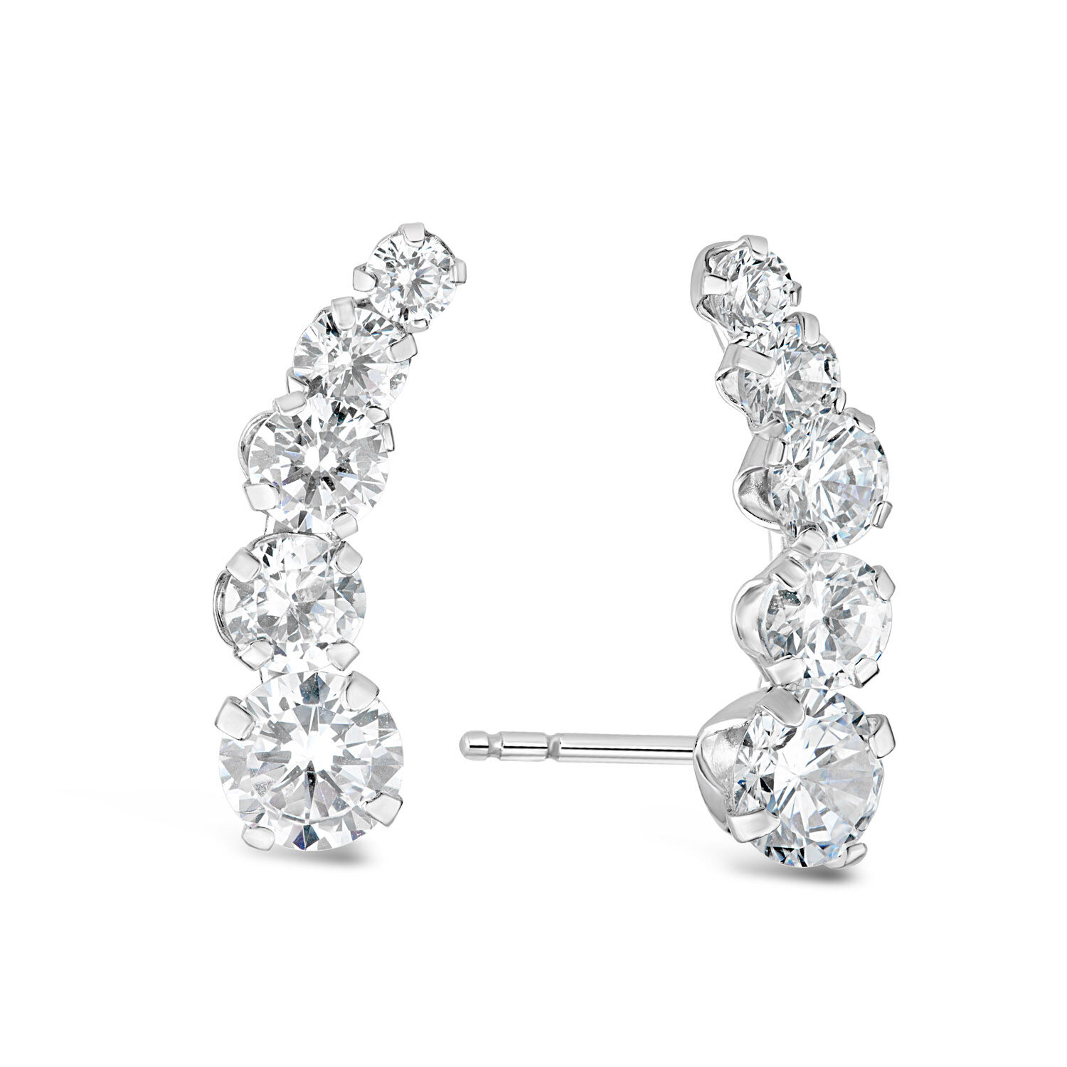 Cubic zirconia climber earrings on sale