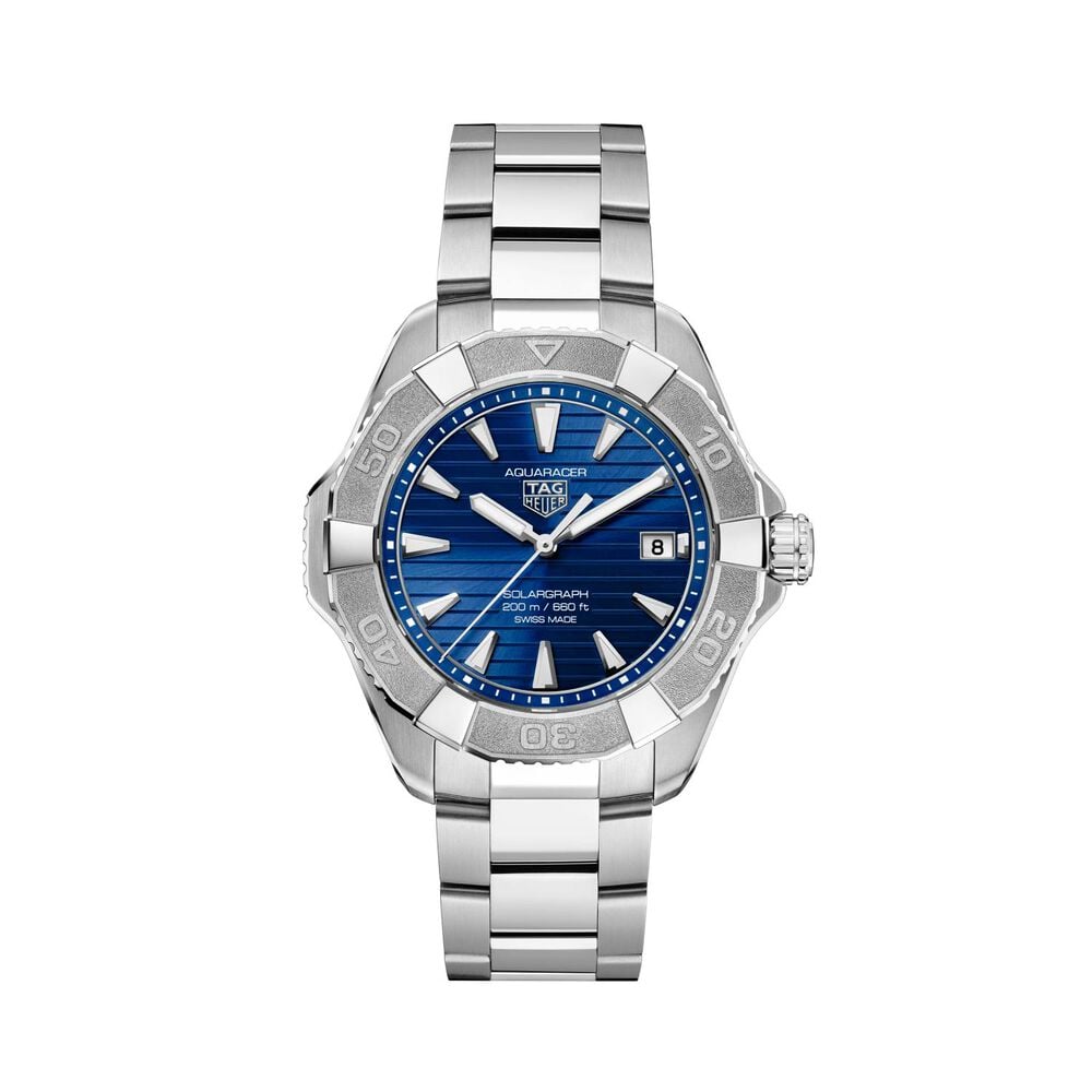TAG Heuer Aquaracer Professional Solargraph 200 40mm Blue Dial Steel Bracelet Watch