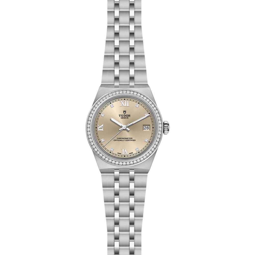 TUDOR Royal 36mm Ivory Dial Diamond Bezel Stainless Steel Bracelet Watch