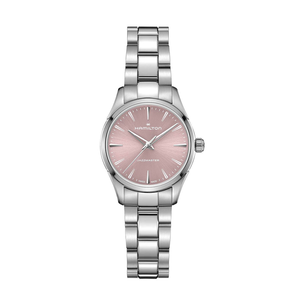 Hamilton Jazzmaster Quartz 32mm Pink Dial Steel Bracelet Watch