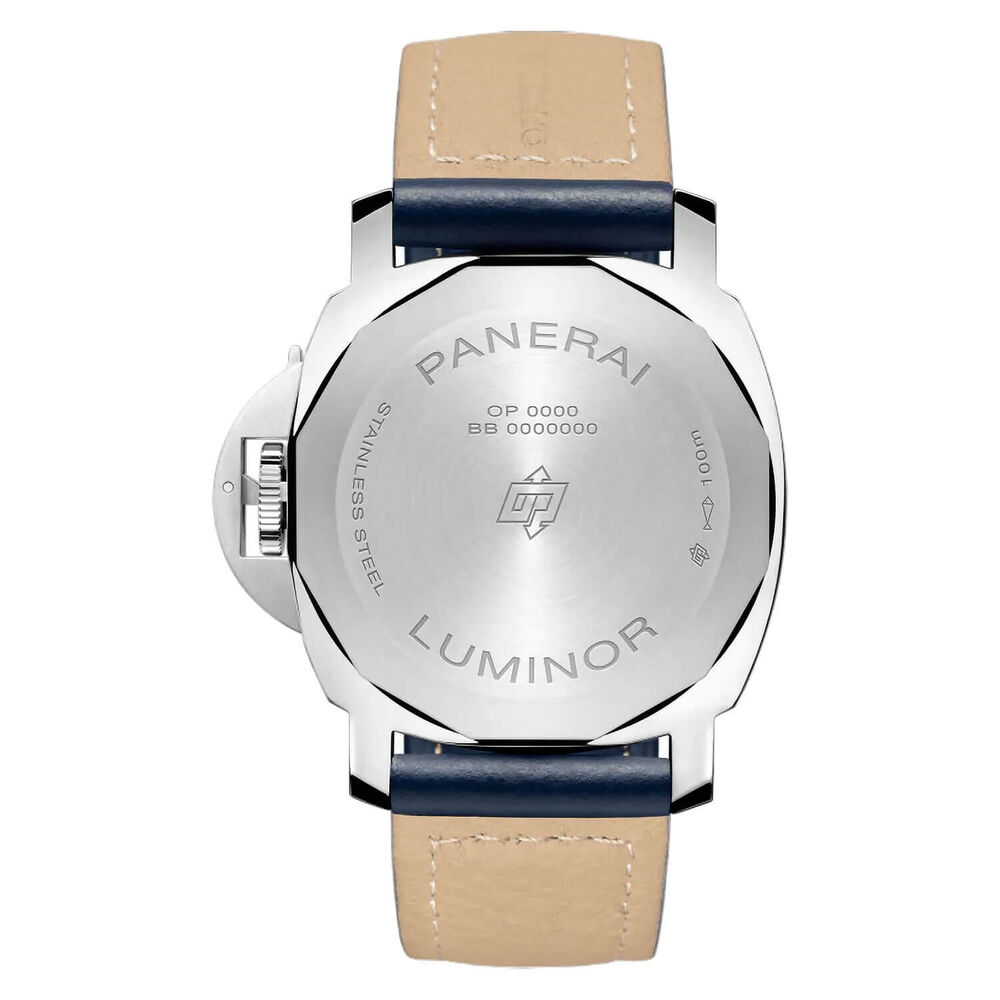Panerai Luminor 44mm Blu Mare Blue Dial Strap Watch