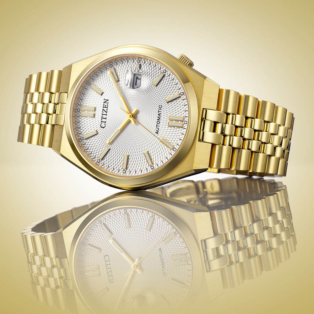 Citizen Tsuyosa 60 40mm Silver Dial Yellow Gold Tone Steel Bracelet Watch