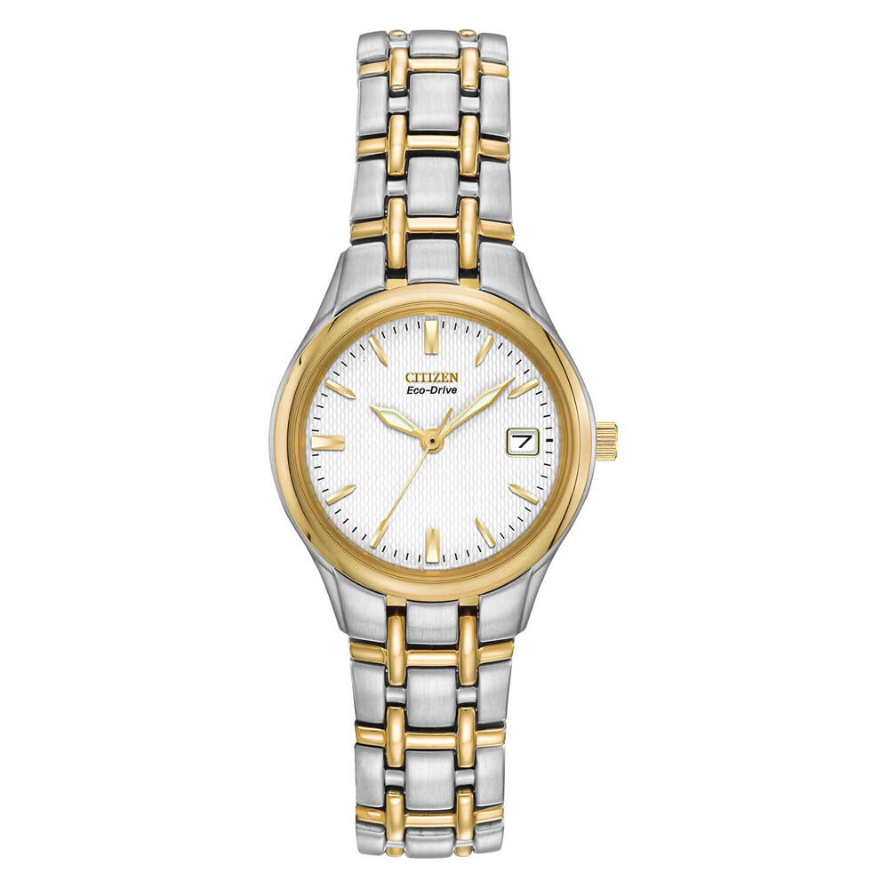 Citizen Eco Drive Silhouette Ladies Two Tone Bracelet Watch At Fraser Hart