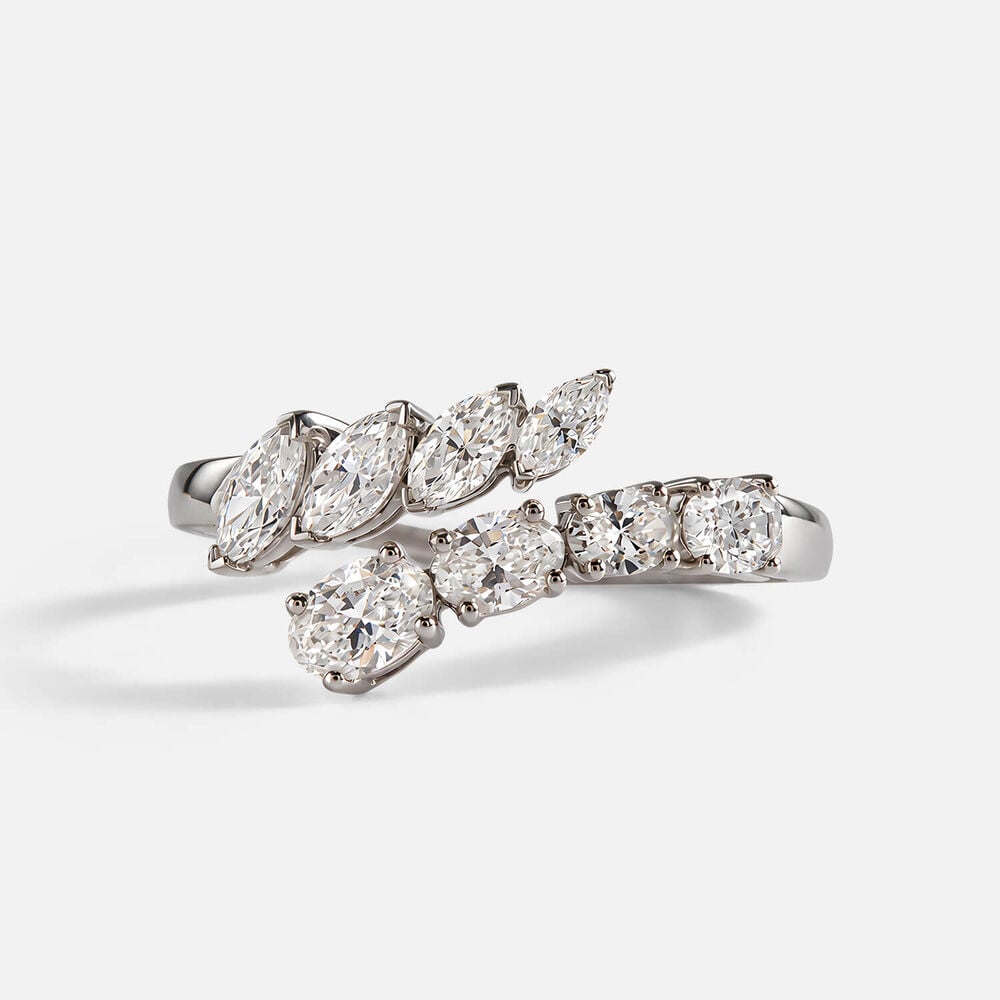 Born Contour 9ct White Gold 0.95ct Lab Grown Marquise & Oval Diamond Ring