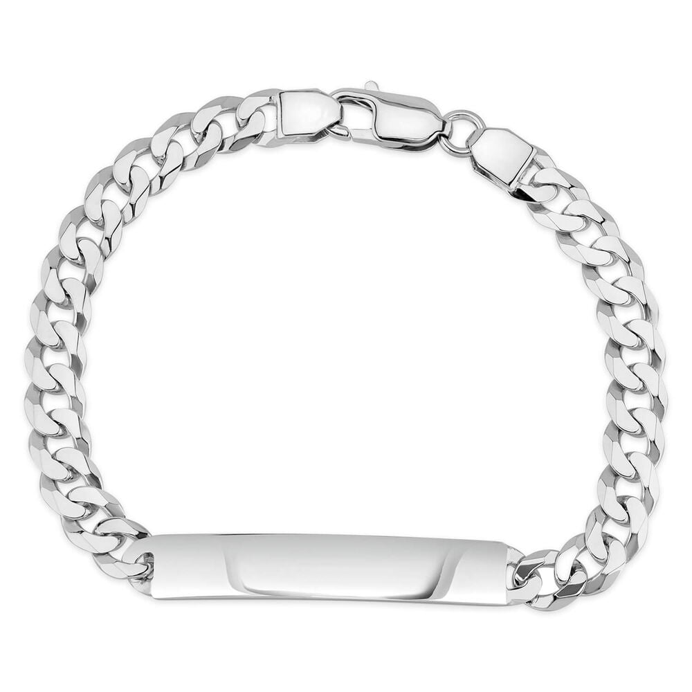 Sterling Silver ID Plate Curb Link Bracelet