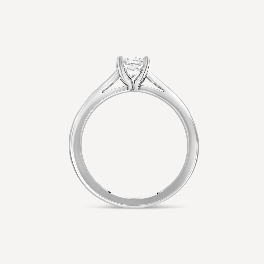 Platinum 0.51ct Princess Diamond Four Claw Solitaire Ring image number 3