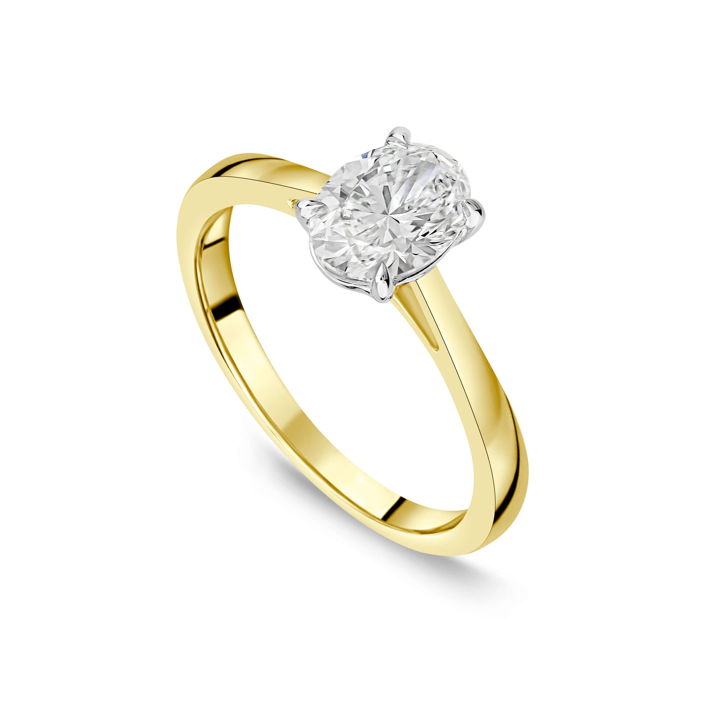 Yellow gold solitaire oval cheap engagement ring