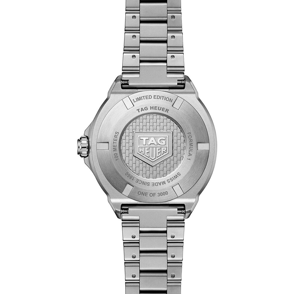 TAG Heuer Formula 1 Solargraph 38mm White Dial Green Bezel Steel Bracelet Watch image number 4