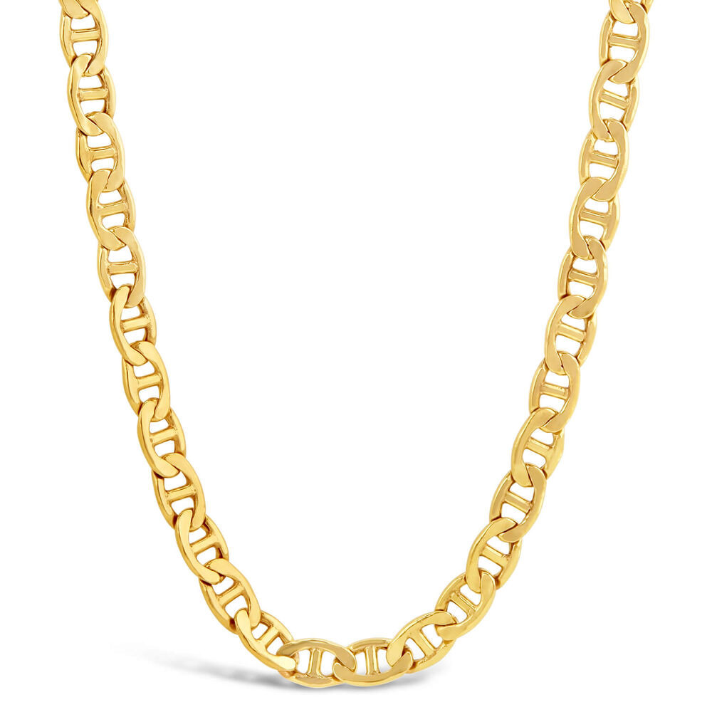 9ct Yellow Gold 18'  Marine Light Hollow Chain Necklace image number 0