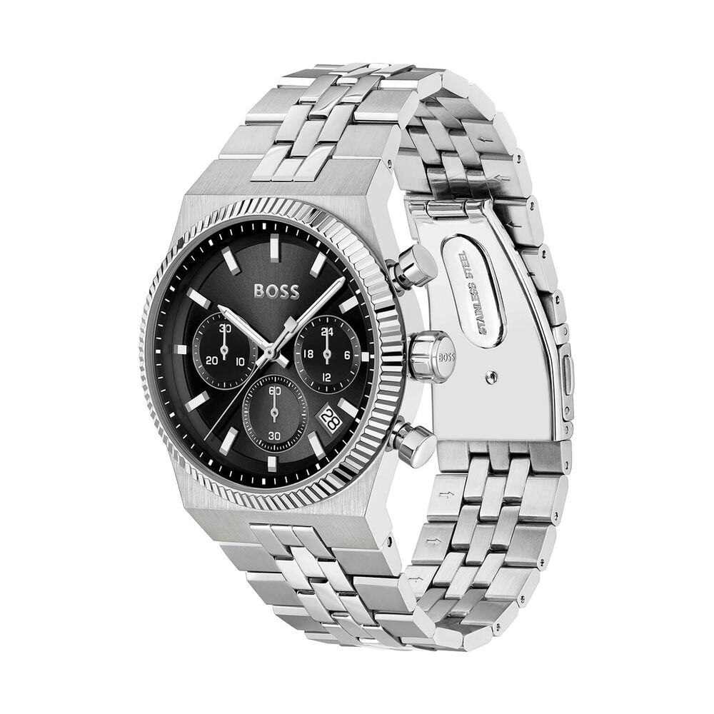 BOSS Candor Prime 41mm Black Dial Stainless Steel Bracelet Chronograph Watch image number 2