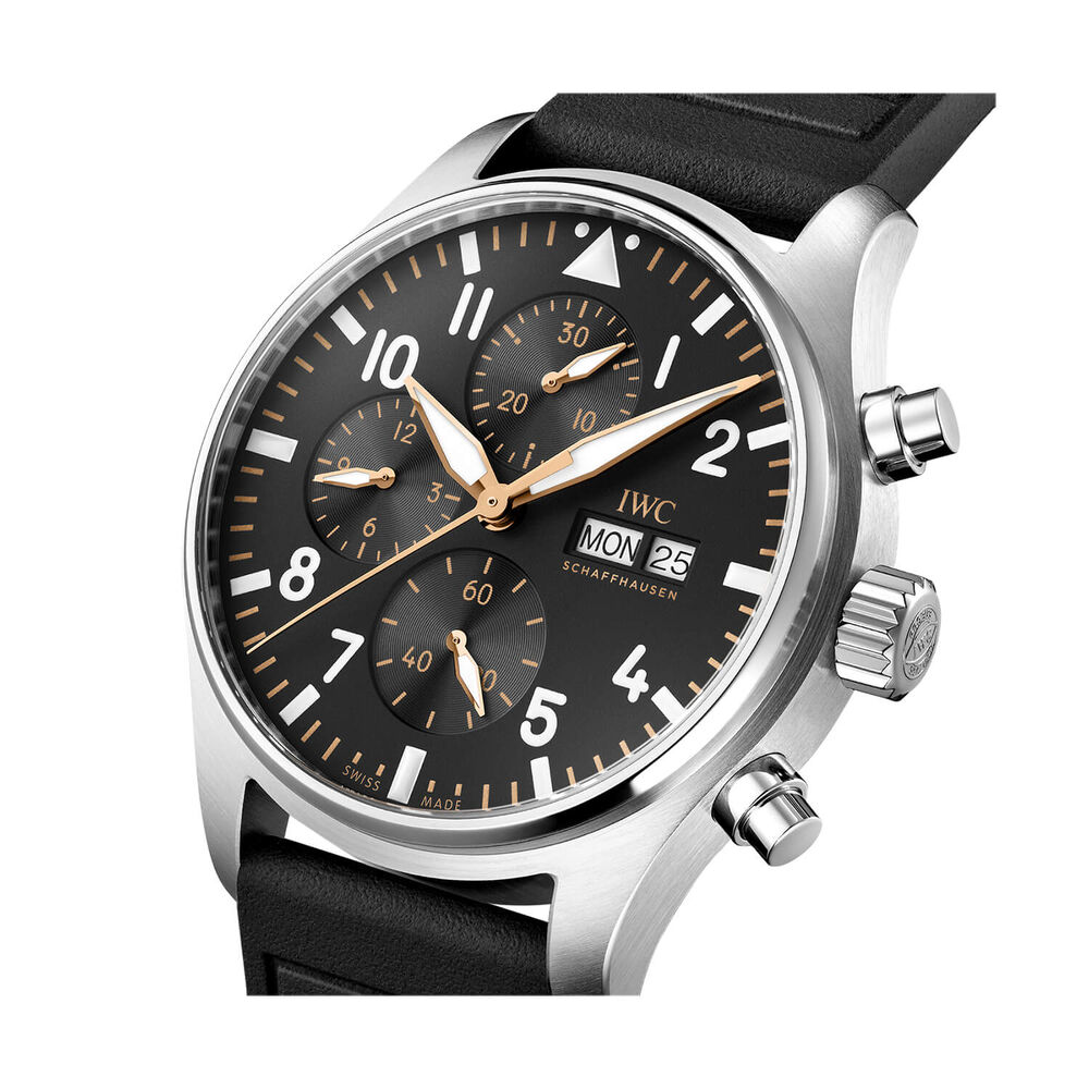 IWC Schaffhausen Pilot’s Chronograph APX GP 43mm Black Dial Rubber Strap Watch