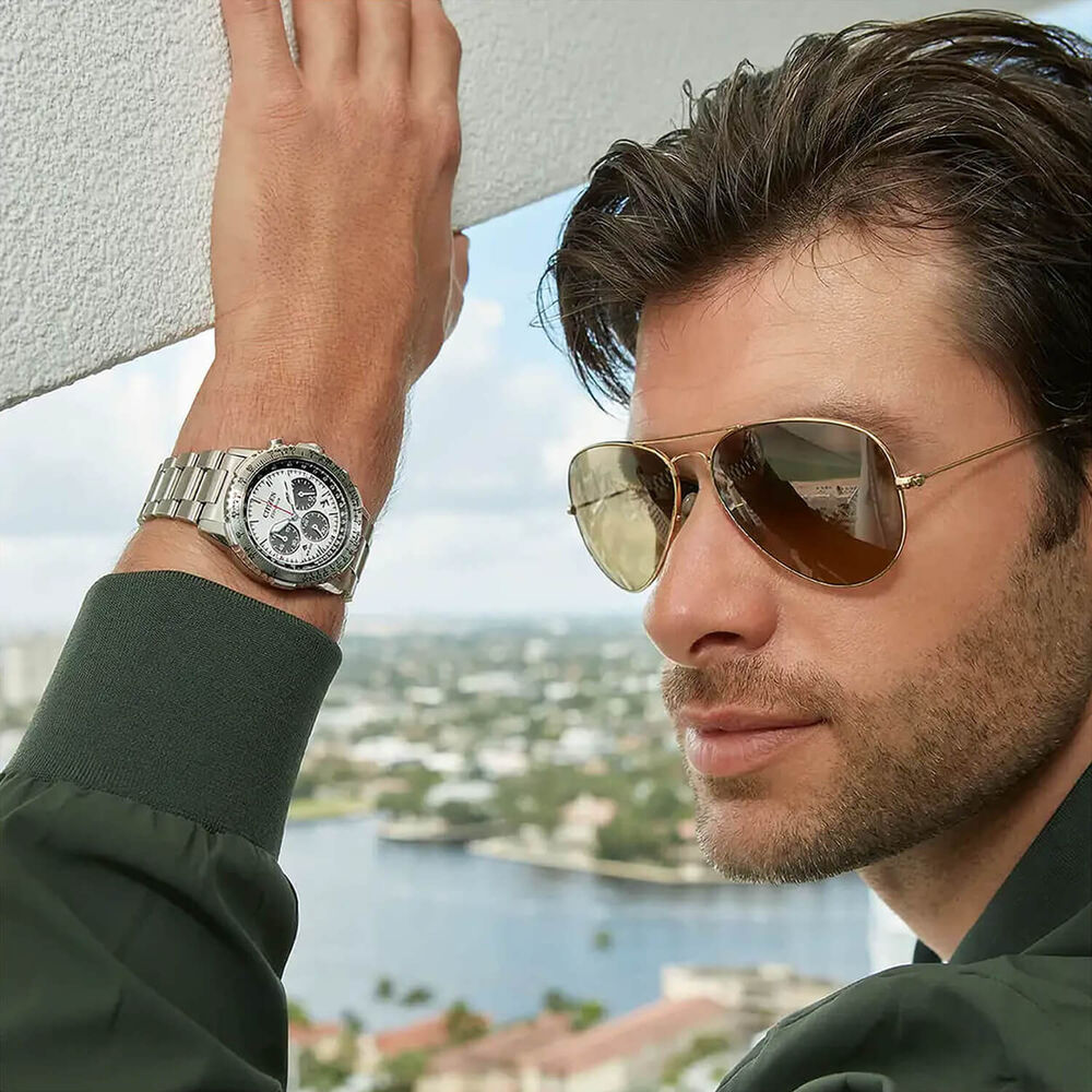 Citizen Promaster Air Navihawk 40mm Silver Dial Stainless Steel Bracelet Watch image number 4