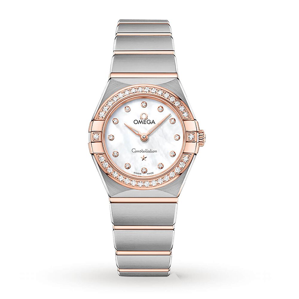 Omega Constellation Ladies Quartz 25mm Two Tone Steel Strap Watch image number 0
