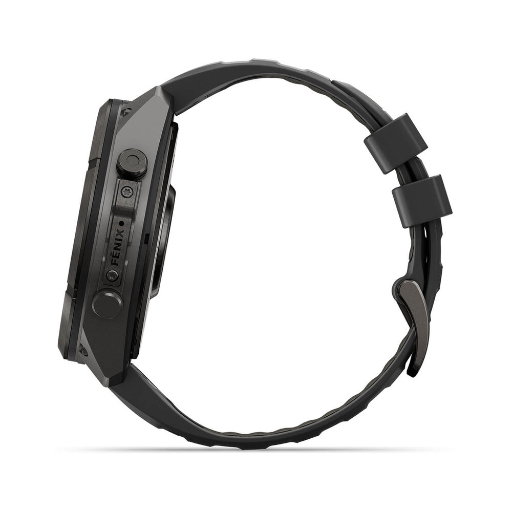 Garmin fenix 9 Pro 51mm Carbon Gray DLC Titanium Black/Pebble Grey Silicone Strap Watch