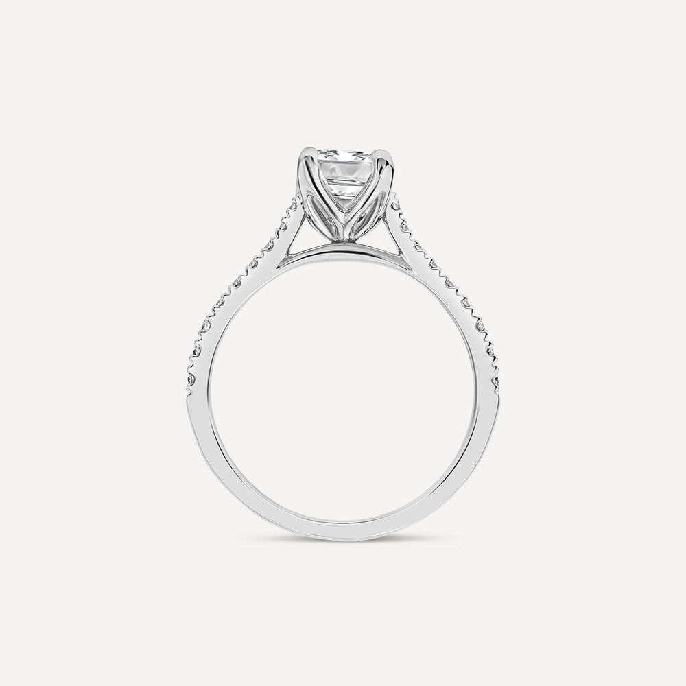 Born Platinum 1.70ct Lab Grown Emerald Cut & Diamond Sides Ring image number 3
