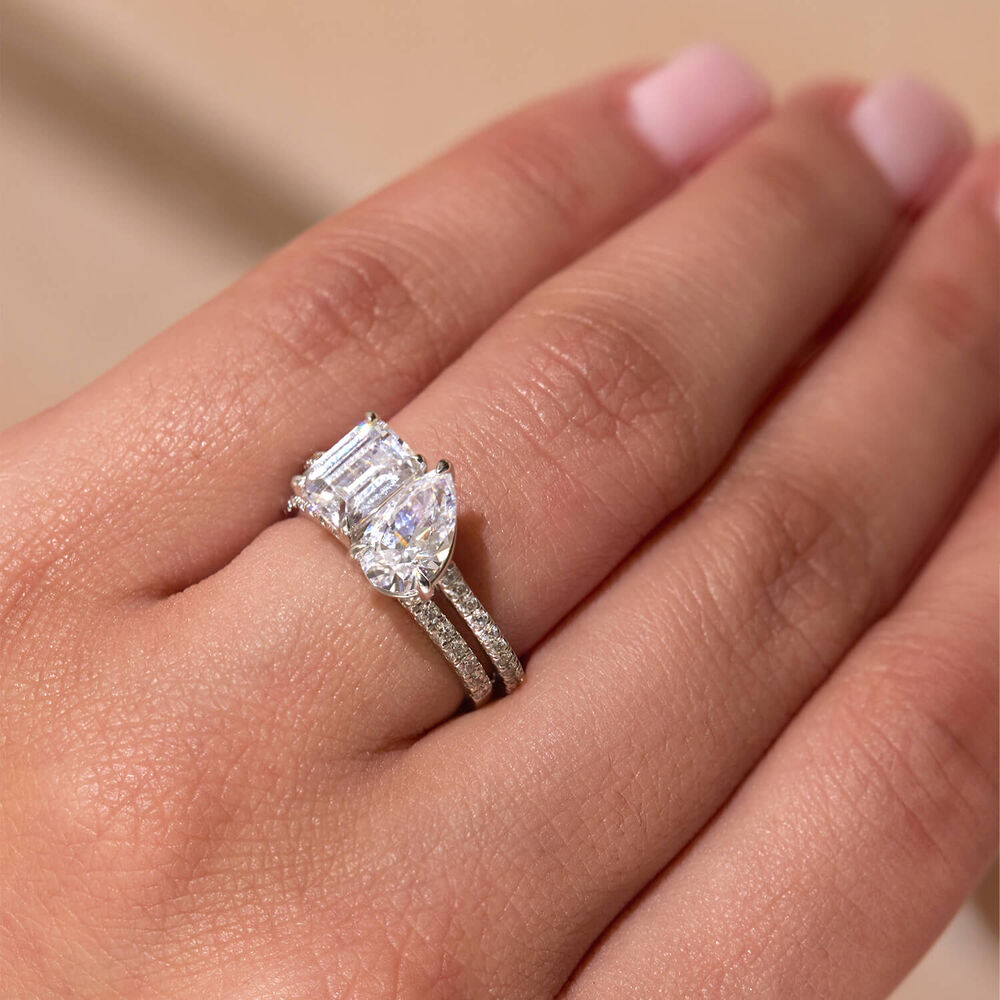 Born Platinum 0.20ct Lab Grown Diamond Claw Set Half Eternity Wedding Ring image number 5
