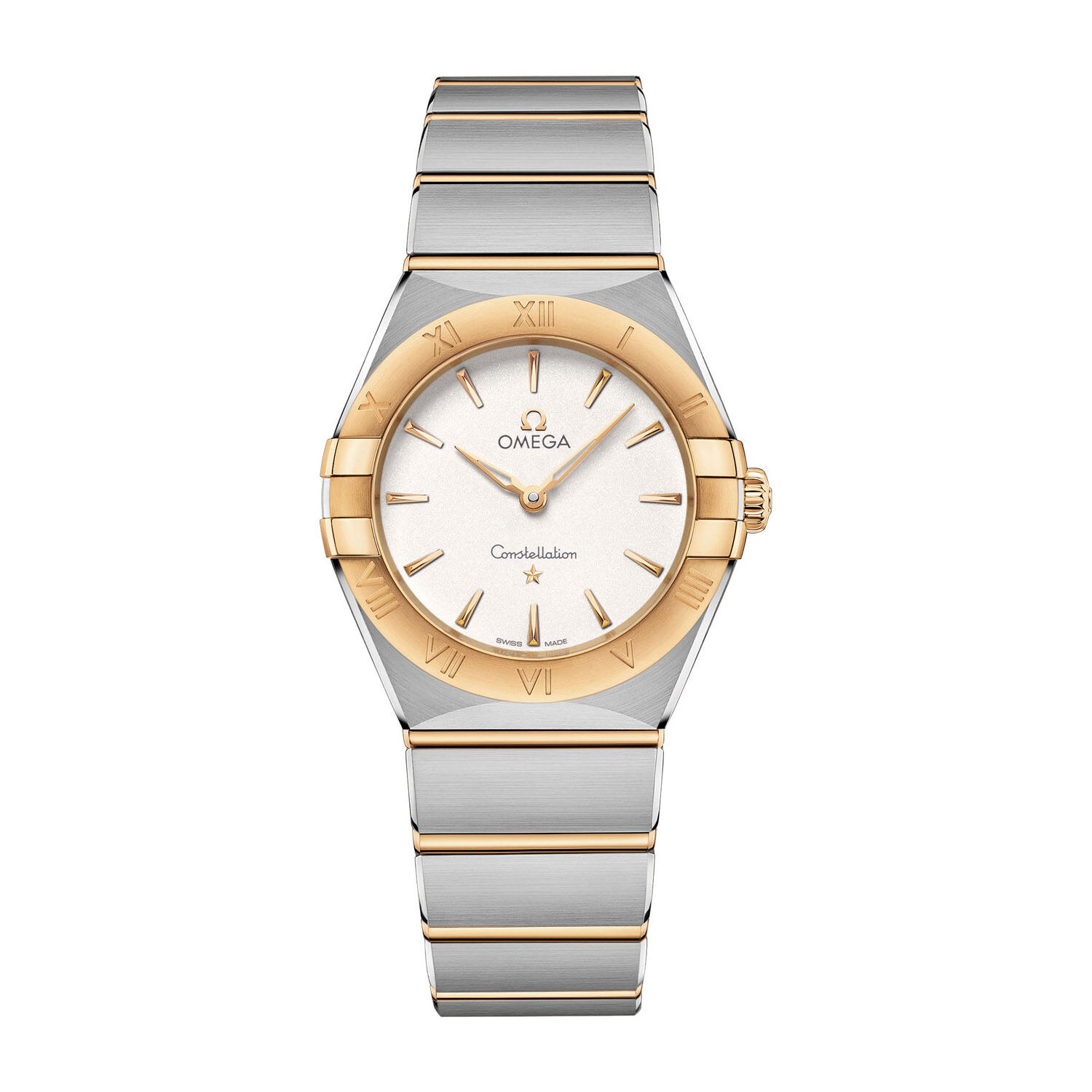 Omega Constellation 18ct Yellow Gold White Dial 28mm Ladies Watch
