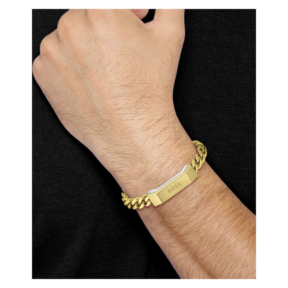 BOSS Carter Light Yellow Gold IP Chain Bracelet