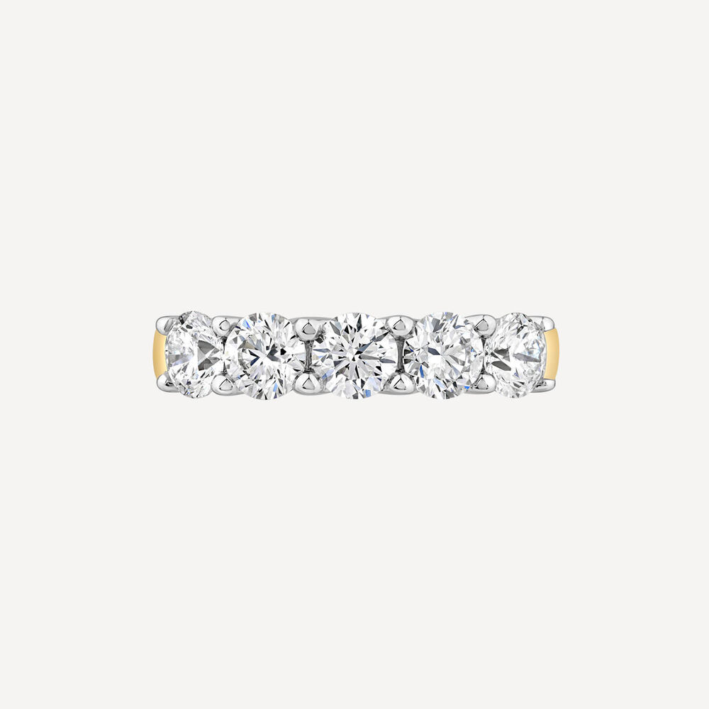 18ct Yellow Gold 5 Stone 1ct Lab Grown Diamond Eternity Ring image number 1