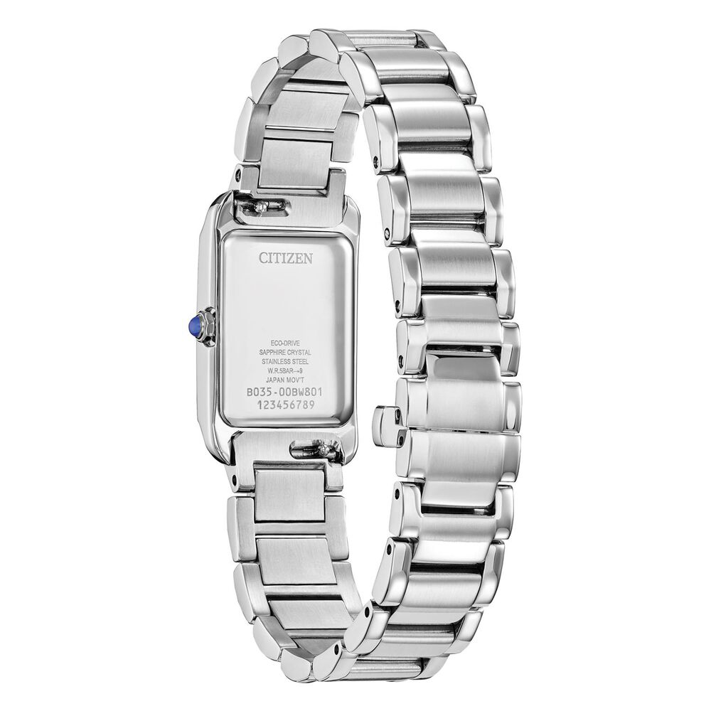 Citizen Eco-Drive L Bianca 32x19mm Mother of Pearl Dial Steel Bracelet Watch image number 2