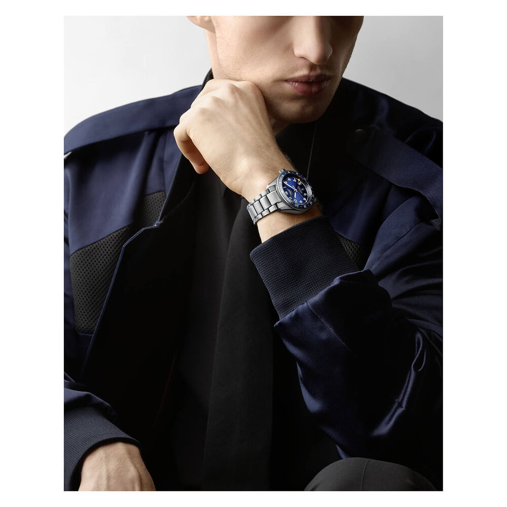 Longines Spirit Zulu 42mm Automatic Blue Dial Blue Bezel Steel Case Bracelet Watch image number 1