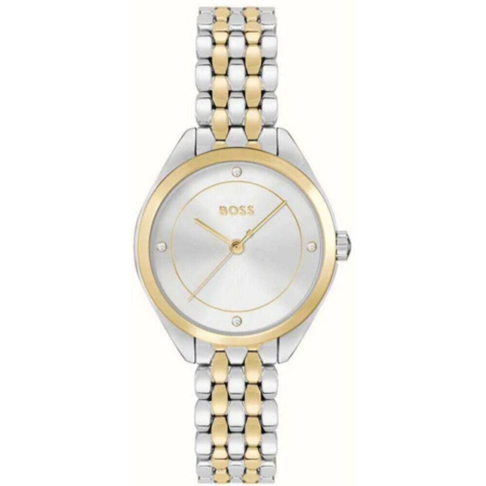 BOSS Mae 30mm 3 Hand Silver Dial Two Tone Bracelet Watch