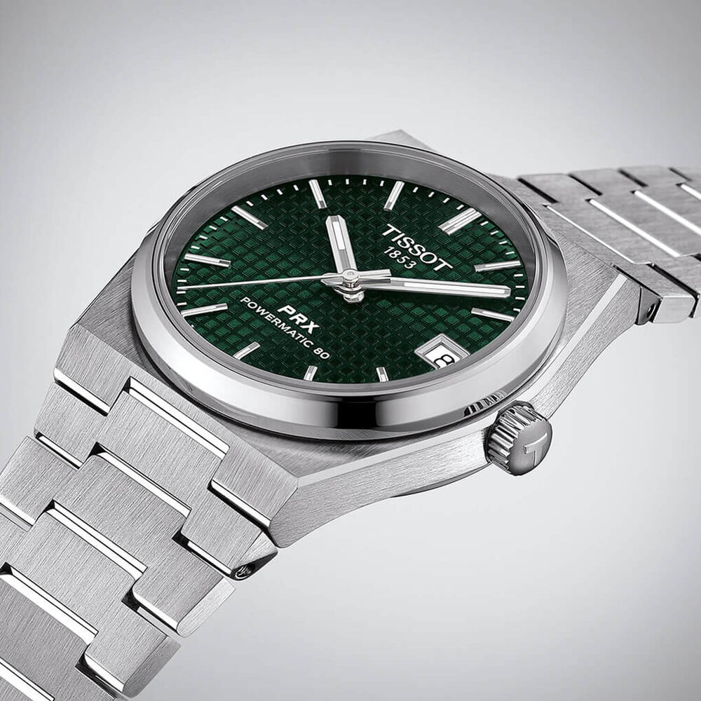 Tissot PRX Automatic 35mm Green Dial Steel Case Bracelet Watch image number 3