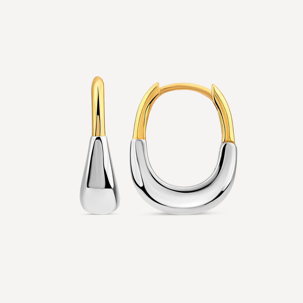 Yellow Gold Plated Vermeil Sterling Silver Handbag Hoop Earrings