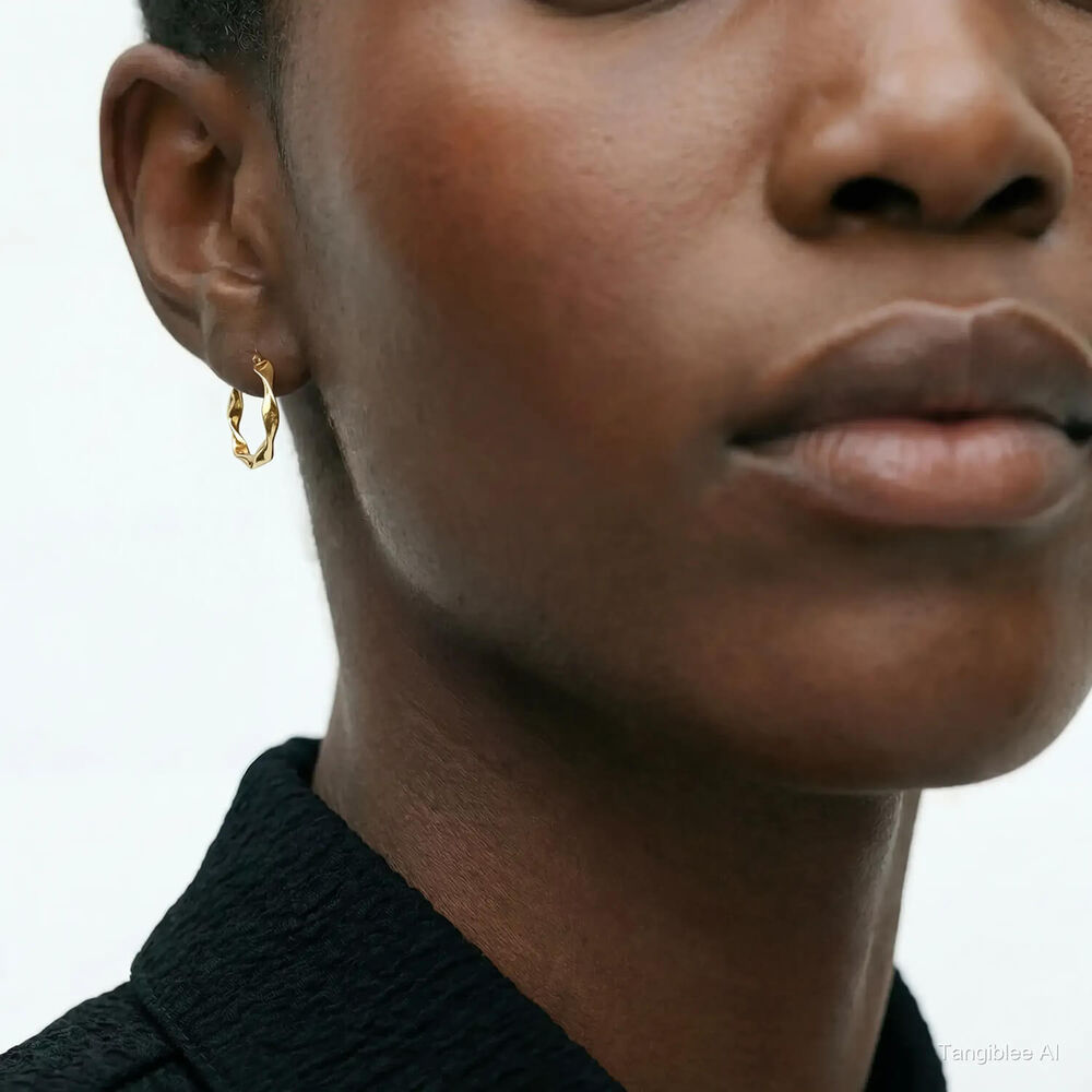 9ct Yellow Gold Twist 20mm Hoop Earrings