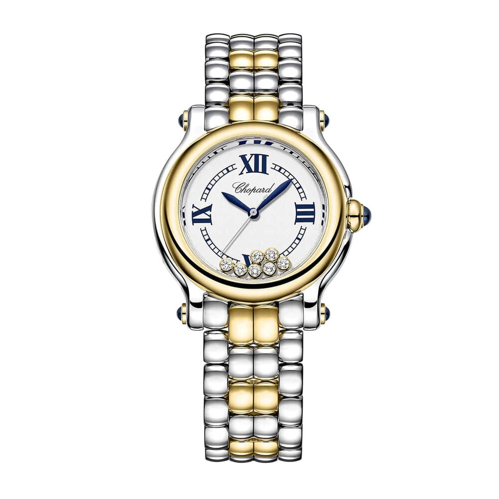Chopard Happy Sport The First 33mm Silver Dial 0.21ct Diamonds Gold & Steel Bracelet Watch