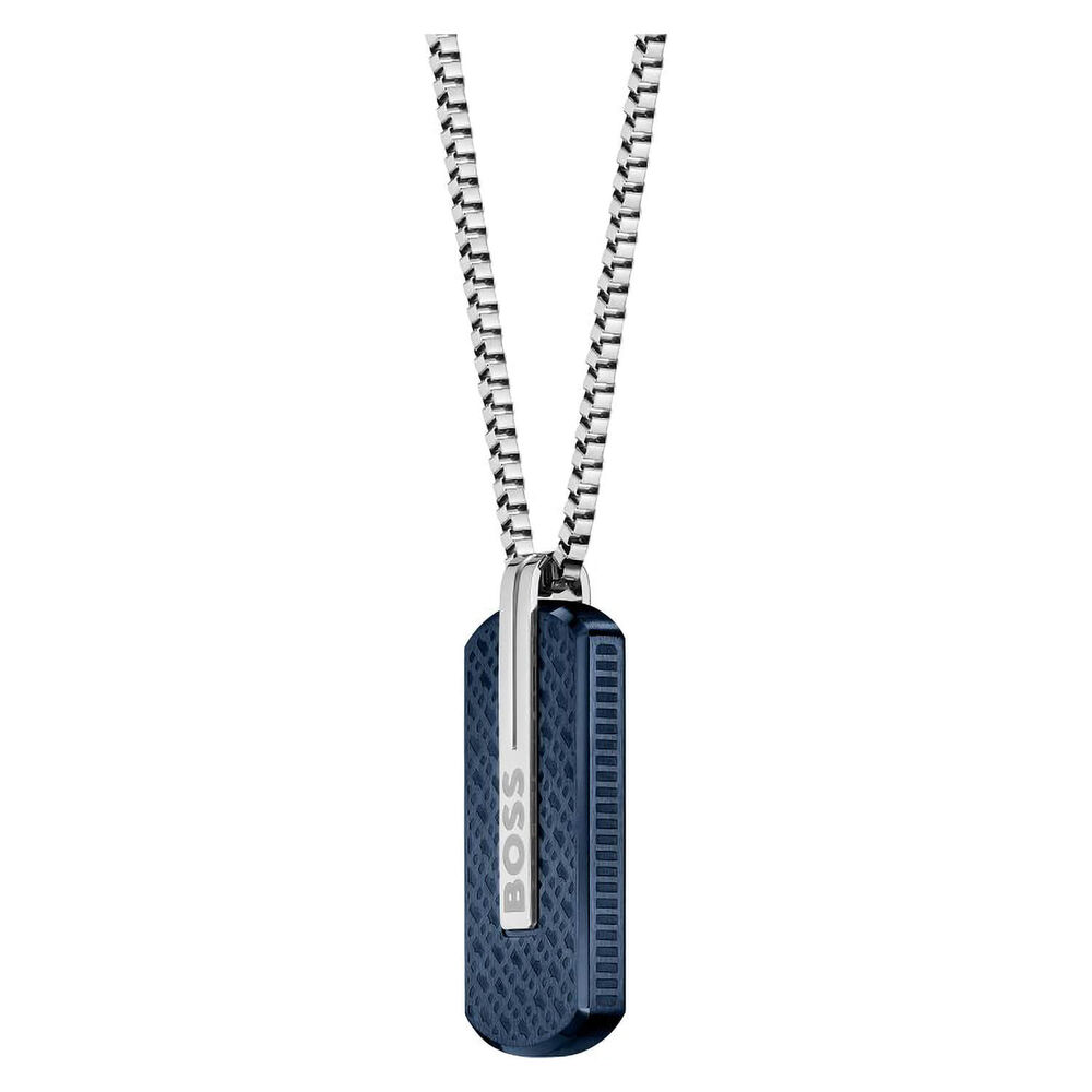 BOSS Orlado Blue IP Detail Reversible Pendant image number 0