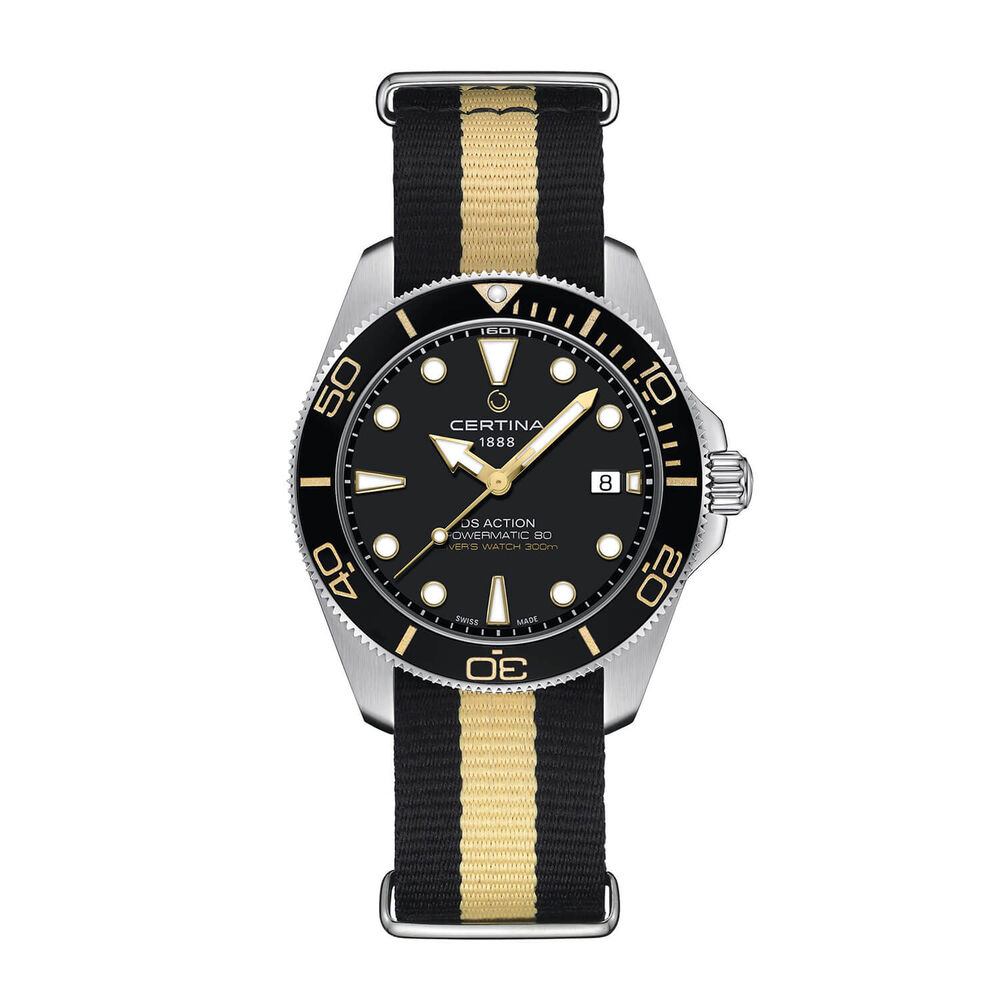 Certina DS Action Diver 40.5mm Black Dial Fabric Strap Watch