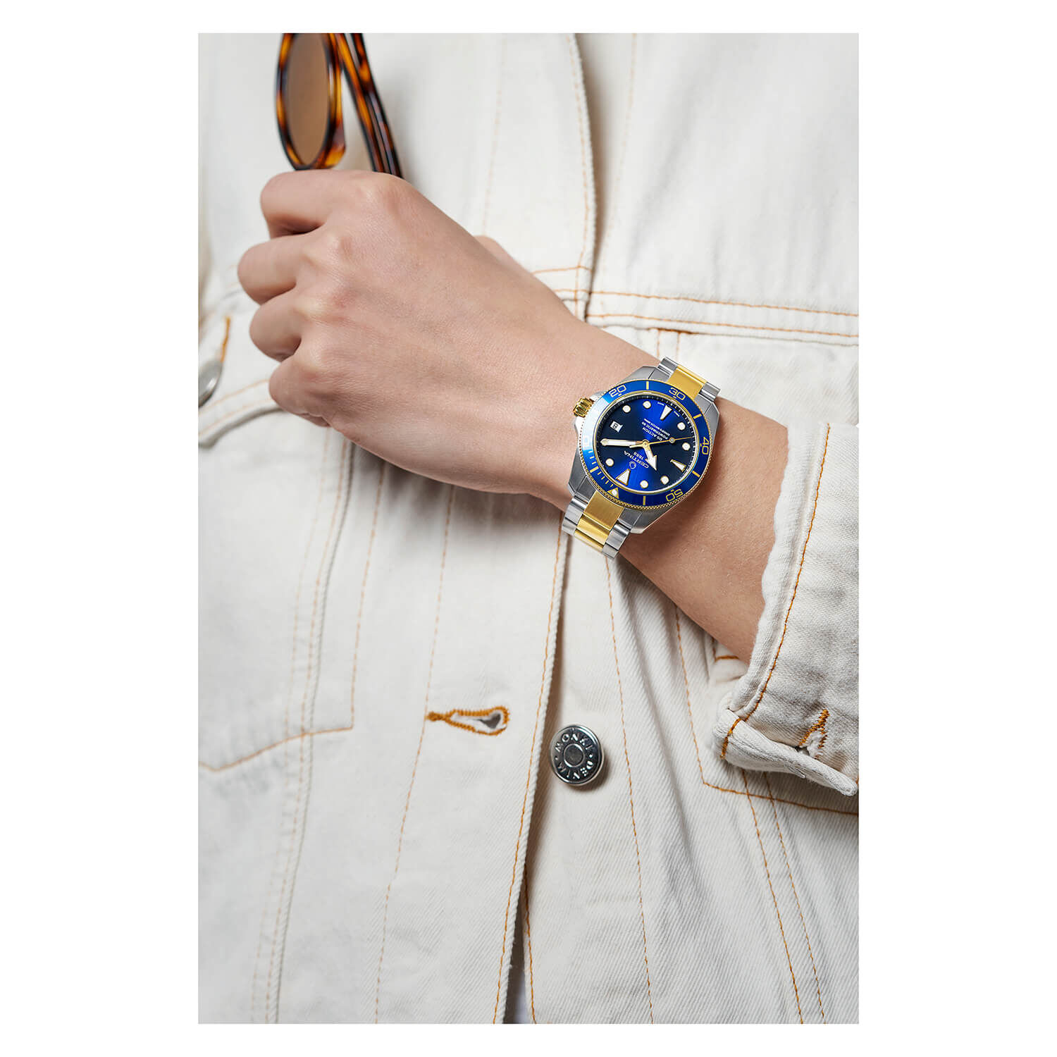 Certina Ds Action Diver 38mm Blue Dial Bracelet Watch