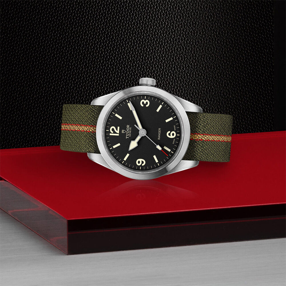 TUDOR Ranger 39mm Black Dial Green Strap Watch image number 3
