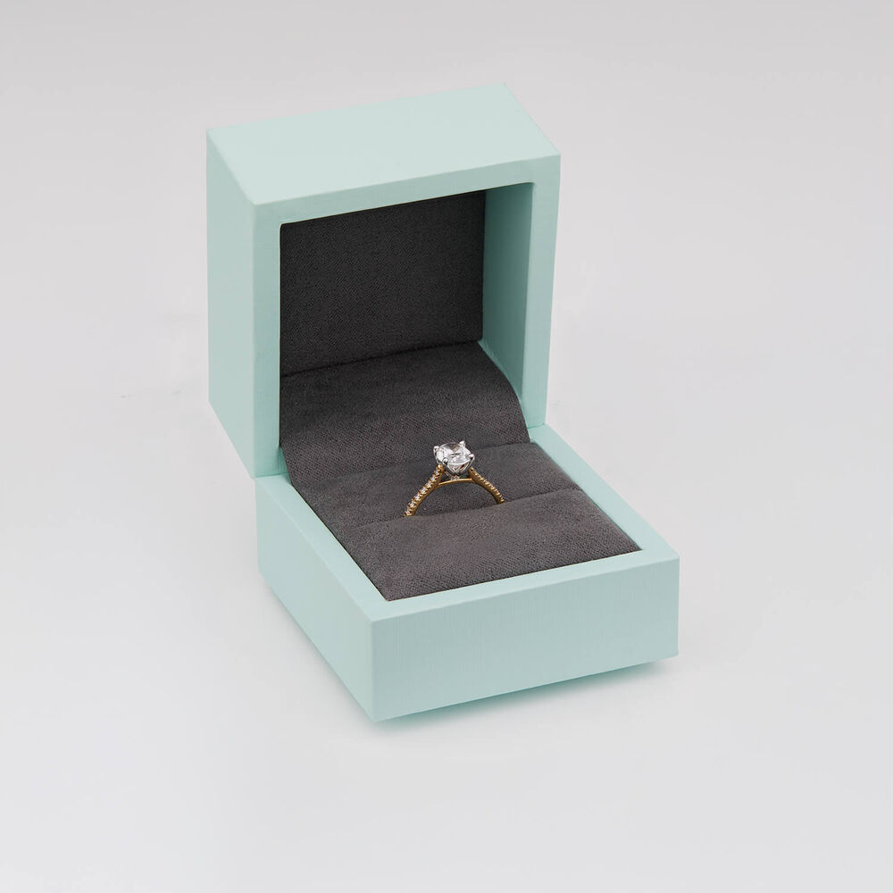 Born 18ct Yellow Gold Lab Grown 1.20ct Oval & Diamond Sides Ring image number 5