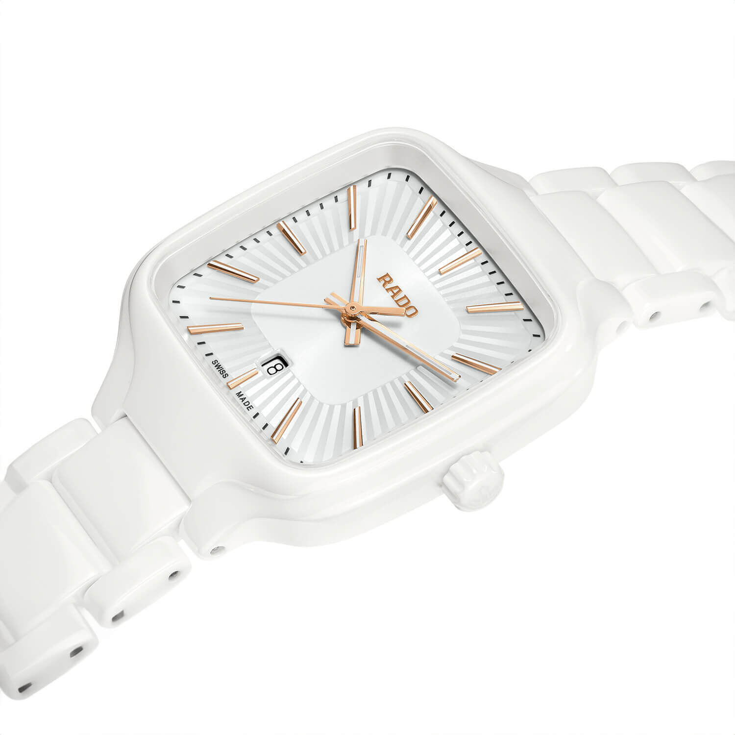 Rado True Square 29.2mm White Dial White Ceramic Case Watch