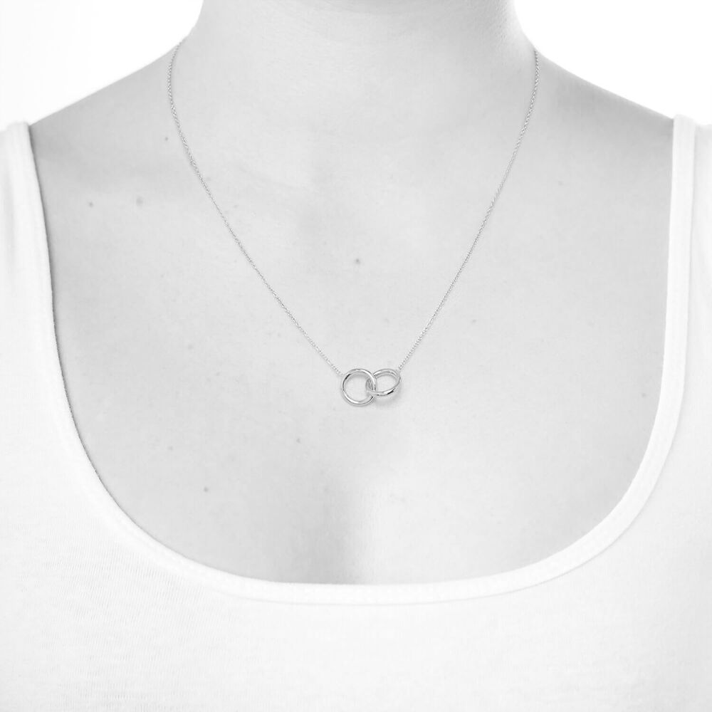 9ct Yellow Gold Polished Interlocking Circle Necklet image number 2