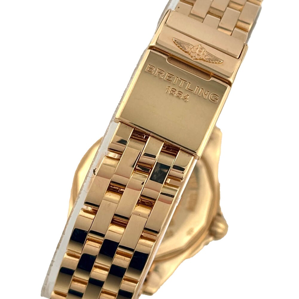 Pre-Owned Breitling Galactic 29mm MOP Dial Diamond Bezel Rose Gold Steel Bracelet Watch image number 2