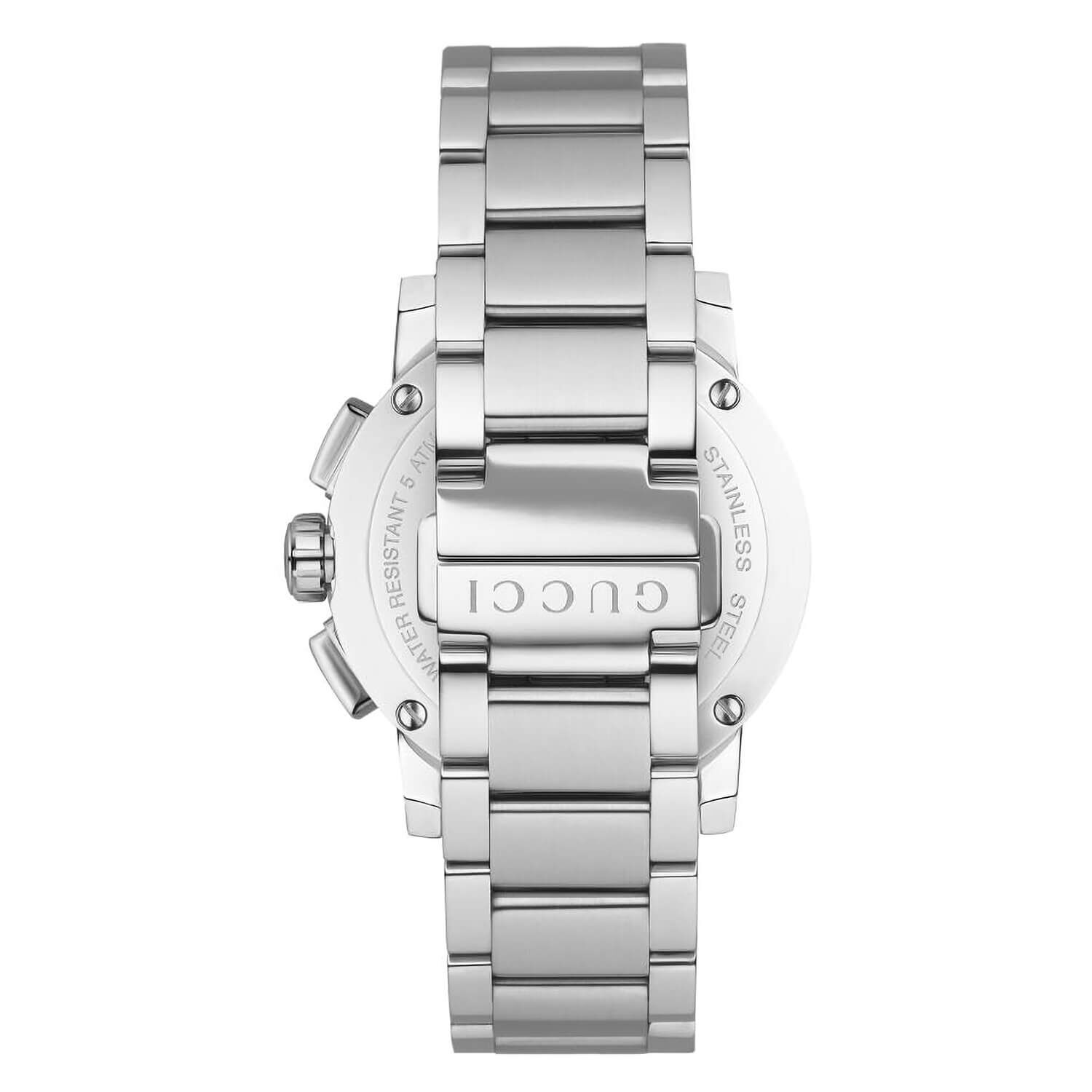 Gucci G-Chrono 44mm Black Dial Steel Case Bracelet Watch at Fraser