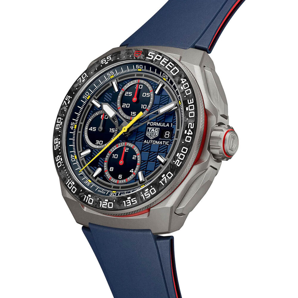 TAG Heuer Formula 1 Chronograph X Oracle Red Bull Racing 44mm Blue Dial Rubber Strap Watch