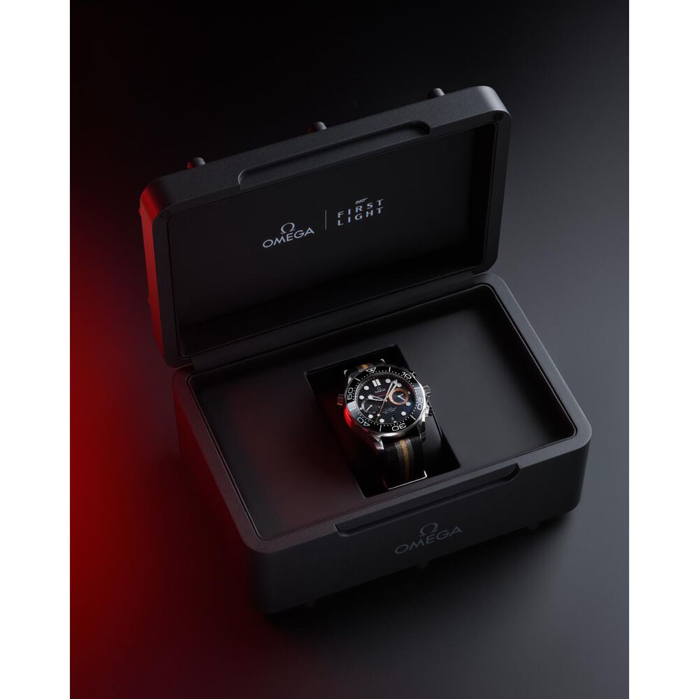 OMEGA Seamaster Diver 300M 007 First Light James Bond 44mm Black Dial NATO Strap Watch