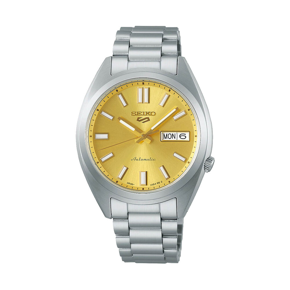 Seiko 5 Sports SNXS Vintage Gold Collection 'Gold Cufflinks' 37.4mm Dial Steel Bracelet Watch